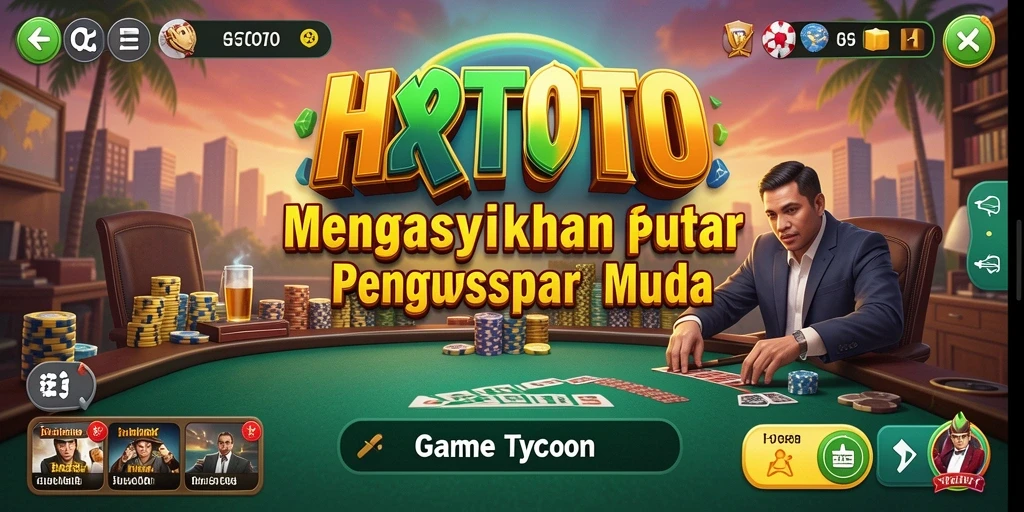 Screenshot gameplay HQTOTO yang menunjukkan keseruan mengelola bisnis.