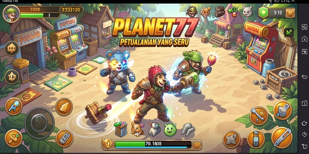 Tangkapan layar gameplay seru dari PLANET77 yang penuh aksi dan tantangan.