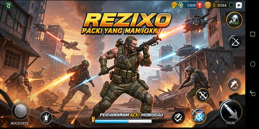 Gameplay REZIXO yang penuh aksi dan seru.