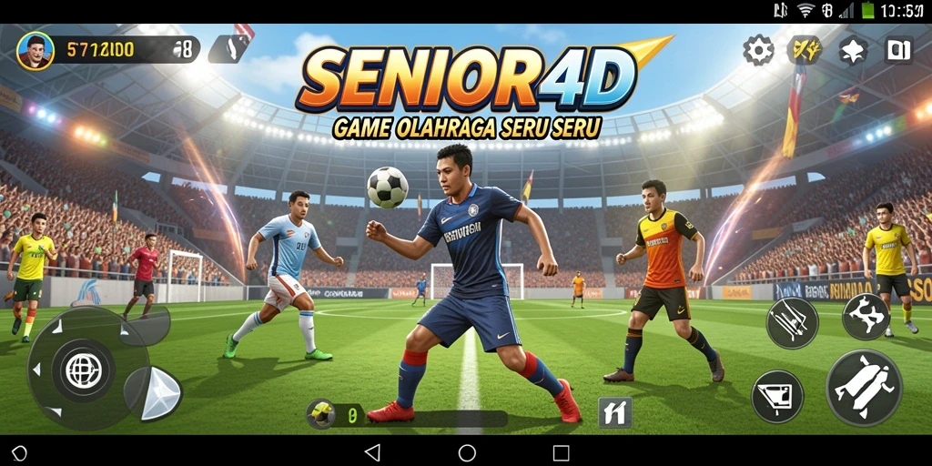 Tampilan gameplay dinamis SENIOR4D dengan berbagai olahraga seru.